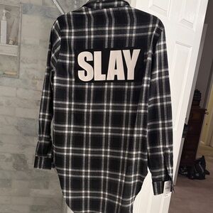 Black and White Plaid Button Down Shirt by Crimes of Beauty. BRAND NEW